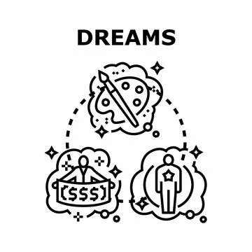 Dreams concept of creative financial and personal aspirations Stock Illustration