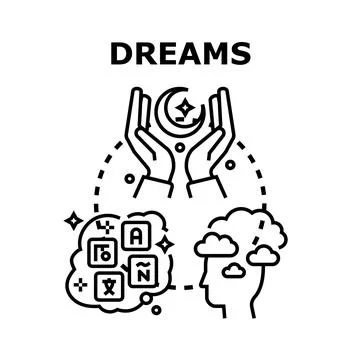 Dreams concept generating ideas and future vision Stock Illustration