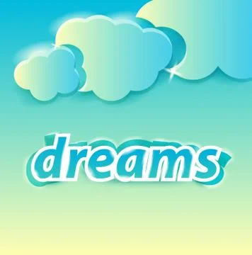 Dreams lettering Illustrazione stock