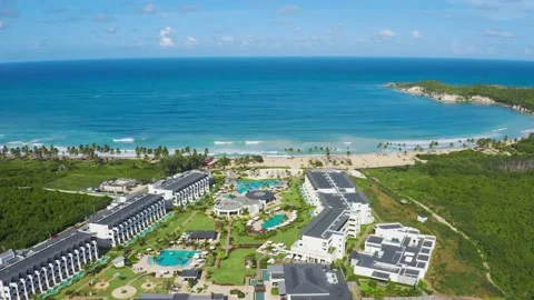 Dreams Macao Beach Punta Cana, Dominican Republic luxury beach hotel.  Video stock 166117543