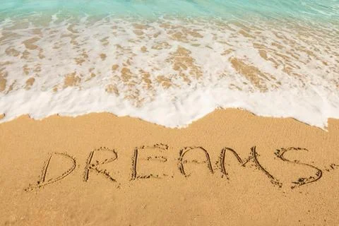 Dreams message on the sand Stock Photos