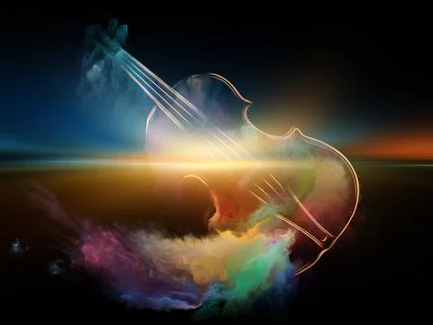 Dreams of Old Violin Stock Illustration
