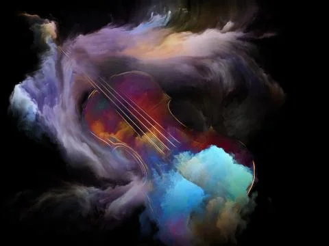 Dreams of Old Violin Stock Illustration