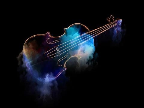 Dreams of Old Violin Stock Illustration