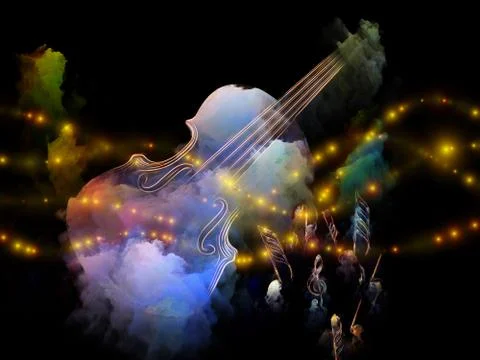 Dreams of Old Violin Stock Illustration