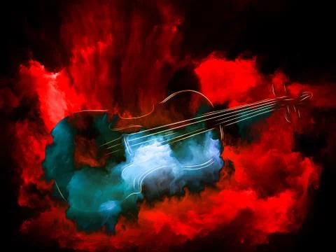 Dreams of Old Violin Stock Illustration