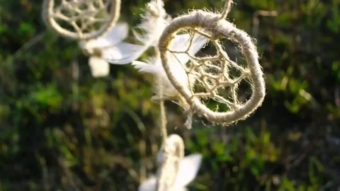 Dreamсatcher in a field in the wind Stock Footage 74635979