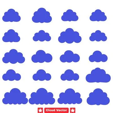 Dreamscape Diaries Capturing Moments with Cloud Vector Set Stock Illustration