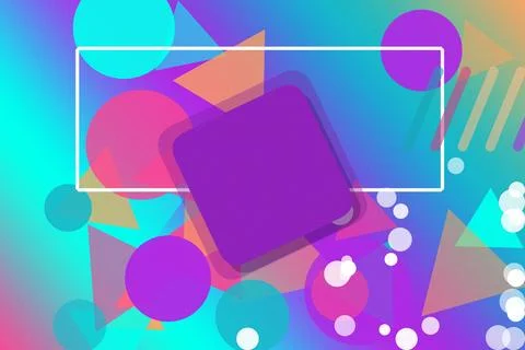 Dreamy abstract composition of floating geometric shapes and luminous highl.. Illustrazione stock