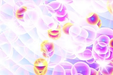 Dreamy abstract pastel background featuring translucent bubbles Illustrazione stock