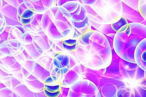 Dreamy abstract pastel background featuring translucent bubbles Ilustração Stock