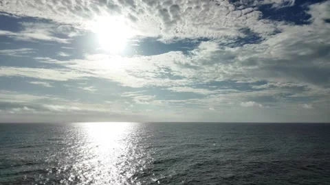Dreamy Clouds Above the Ocean Stock Footage 298278548