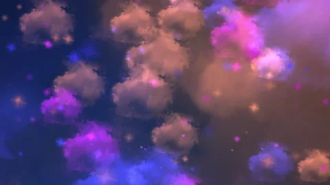 Dreamy Colorful Clouds In starry Space Background Video stock 331154081