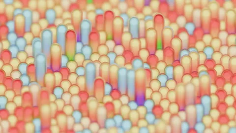 Dreamy Colorful Scene. Soft Focus Macro Of Pastel Candy Cylinders And Beads Stock Footage 333795207