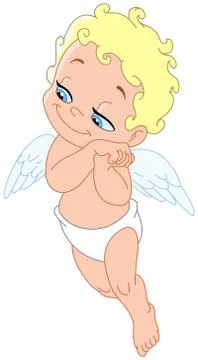 Dreamy cupid Illustrazione stock