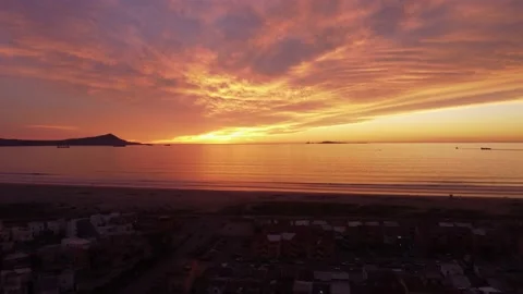 Dreamy Evening: Sunset at Ensenada Bay, Baja California Stock Footage 233232612