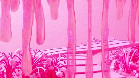 Dreamy Flower Path: Animation with a Path to Flower Paradise Stock Footage 330321143