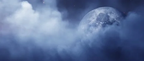 Dreamy full moon and stars at twilight, Stock Video Pond5