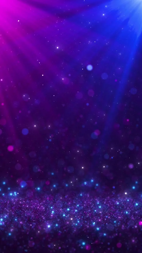 Dreamy glitter stage background blue lights, sparkling bokeh particles, elegant Stock Footage 340471617