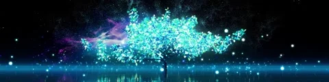Dreamy glowing tree dynamic background playing in a loop 库存影片 341321510