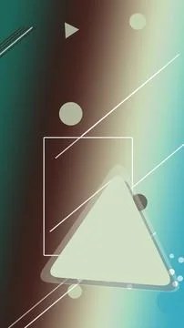 Dreamy gradient background with glowing triangular overlays, orbiting light.. Stock Illustration