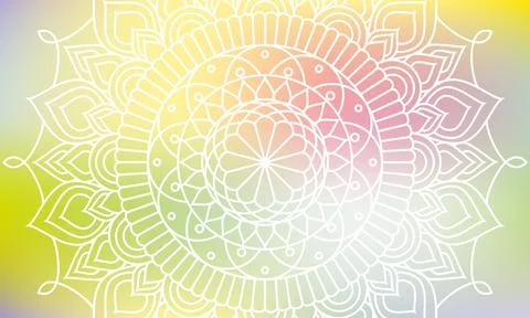 Dreamy gradient wallpaper with mandala pattern. Vector background イラスト素材