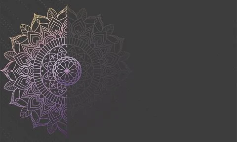 Dreamy gradient wallpaper with mandala pattern. Vector background Stock Illustration