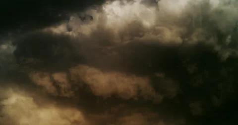 Dreamy impressionistic storm clouds erupt like explosions in the sky. Stock Footage 235644569