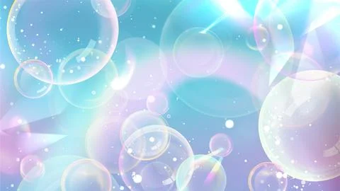 Dreamy iridescent bubble background with sparkle Stock Illustration