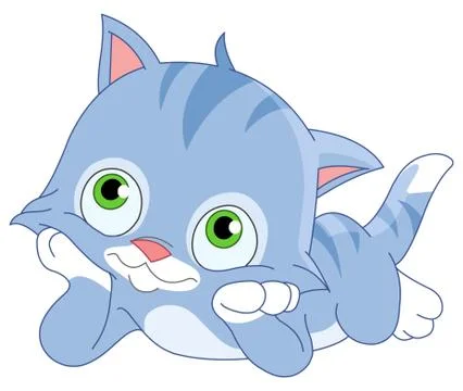 Dreamy kitten Stock Illustration