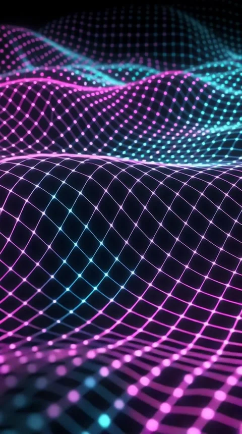 Dreamy Neon Wave Background with Smooth Motion, Pink and Blue Futuristic Glo Stock Footage 312301792