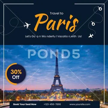 Dreamy paris vacation with 30 off special offer PSD Template