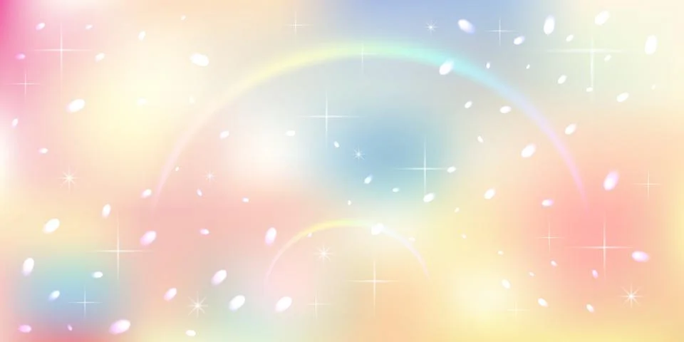 Dreamy Pastel Rainbow Gradient Background With Sparkles Stockillustratie