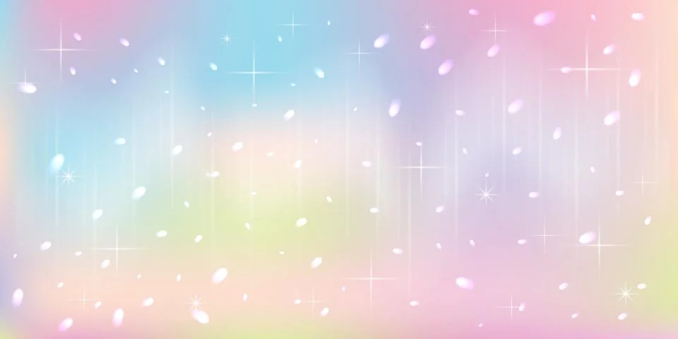 Dreamy Pastel Rainbow Gradient Background With Sparkles Stock Illustration