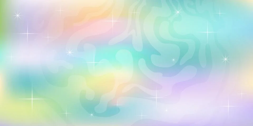 Dreamy Pastel Rainbow Gradient Background With Sparkles Stock Illustration
