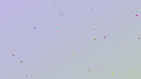 Dreamy purple gradient background with scattered colorful twinkling stars i.. Stock Illustration