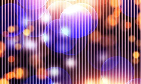Dreamy refractive fluted glow with abstract bokeh dots and ribbed vertical Stock Illustration