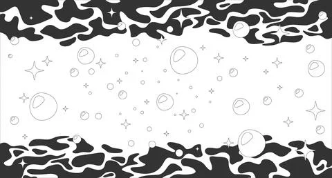 Dreamy shimmering bubbles lo fi line background Stock Illustration