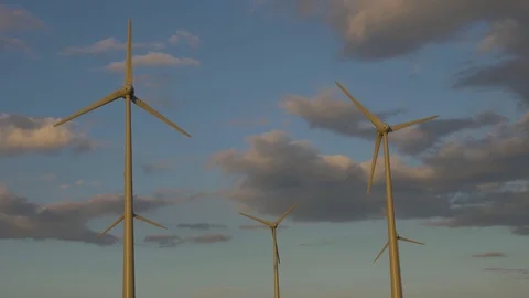 Dreamy shot of wind generators. Stock Footage 97465788
