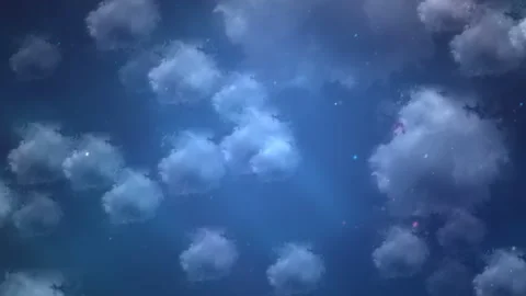 Dreamy Sky Clouds Scene with Sparkling Stardust in Shades of Blue Stock-Footage 306738909