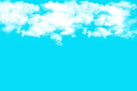 Dreamy sky with fluffy white clouds background png Stock Illustration