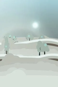 Dreamy sky forest backdrop with curved rainbow road, layered bottom clouds, and Stock Illustration