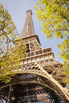 Dreamy spring angles of the Eiffel Tower - Paris Stock Photos