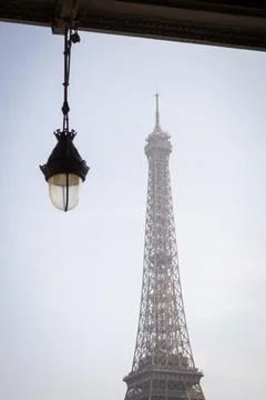 Dreamy spring Eiffel Tower from the metro bridge Bir Hakeim - Paris 写真素材