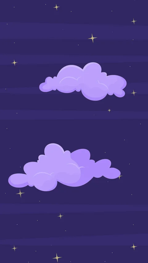 Dreamy starry night sky with purple clouds vertical animation background Stock Footage 320193572