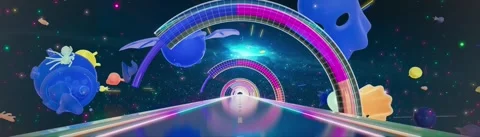 Dreamy Starry Tunnel Halloween Elements Stage Background Video stock 319987350