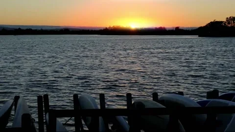Dreamy Sunset At A Lake Stock Footage 156678172