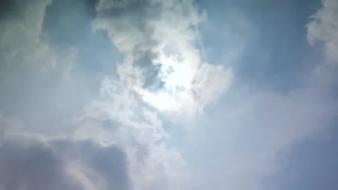 Dreamy Time Lapse of Sunlight Piercing Through Clouds on Summer Day Stock Footage 319639671