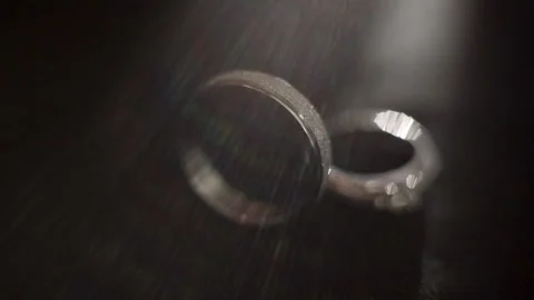 Dreamy Wedding Rings With Soft Light Reflections Stock Footage 327249689