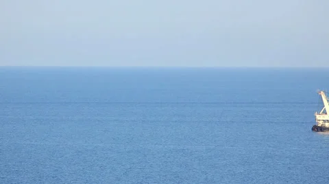 Dredge floating in the the sea (time-Lapse) Stock Footage 24269784